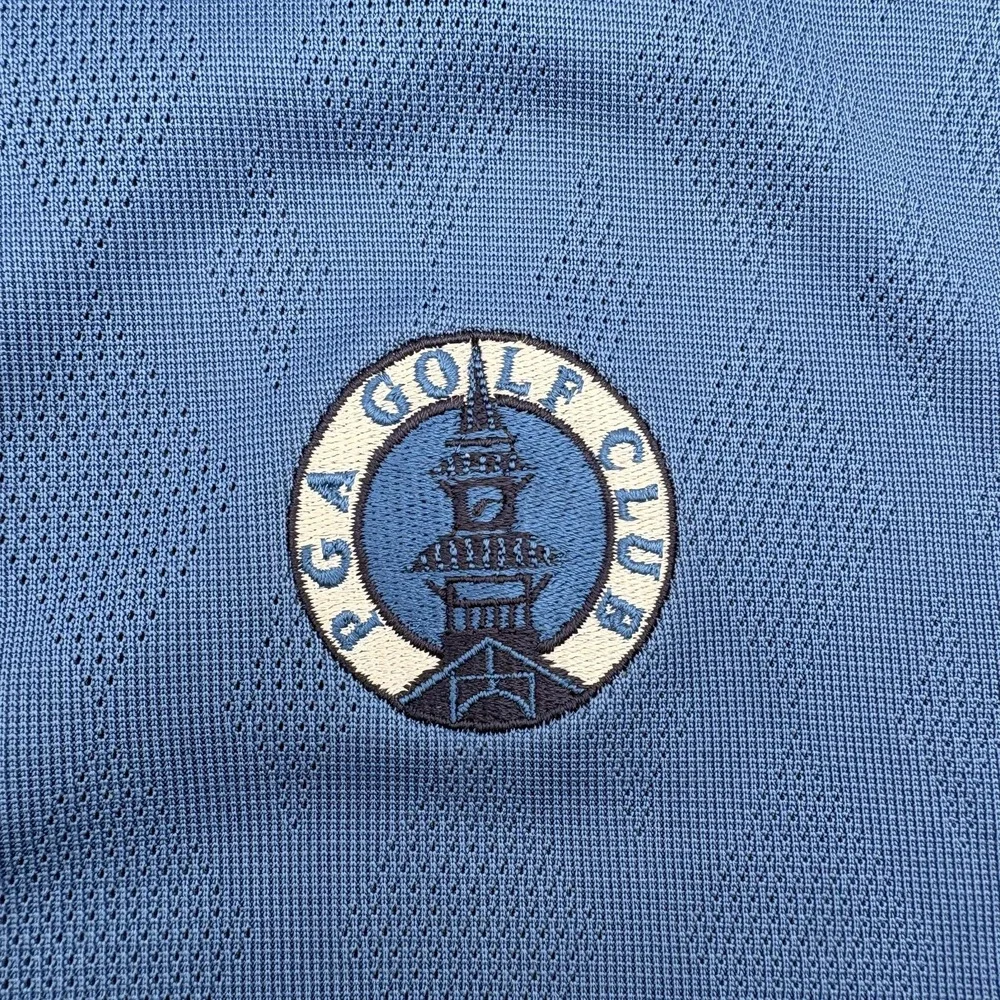 Adidas Polo Shirt Mens XL Blue PGA Golf Club‎ Argyle Moisture Wicking Golf